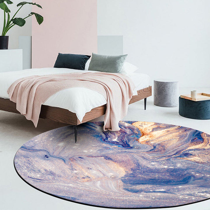 Lisslune | Purple Modernism Rug Synthetic Watercolor Pattern Rug Pet Friendly Washable Non-Slip Rug for the Bedroom