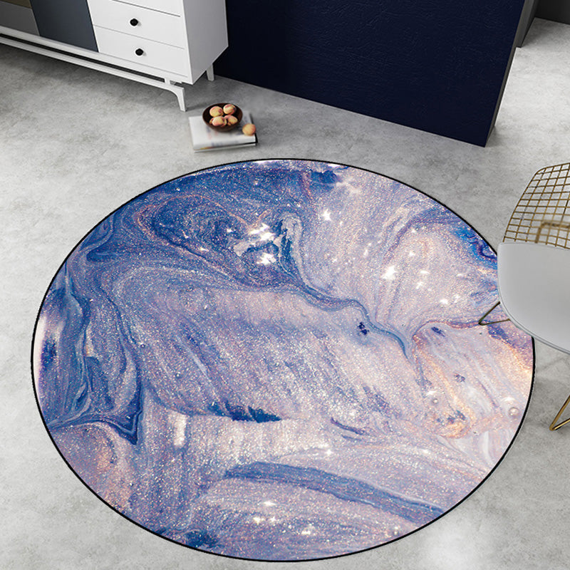 Lisslune | Purple Modernism Rug Synthetic Watercolor Pattern Rug Pet Friendly Washable Non-Slip Rug for the Bedroom