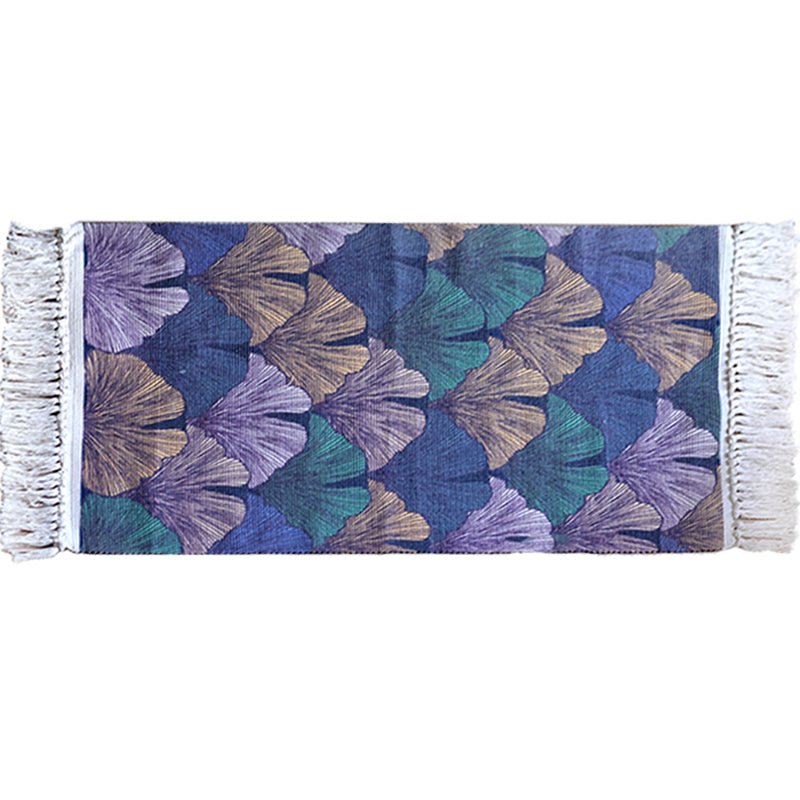 Lisslune | Stylish Leaf Pattern Carpet Multicolors Tropical Carpet Cotton Washable Non-Slip Pet-Friendly Carpet for Living Room