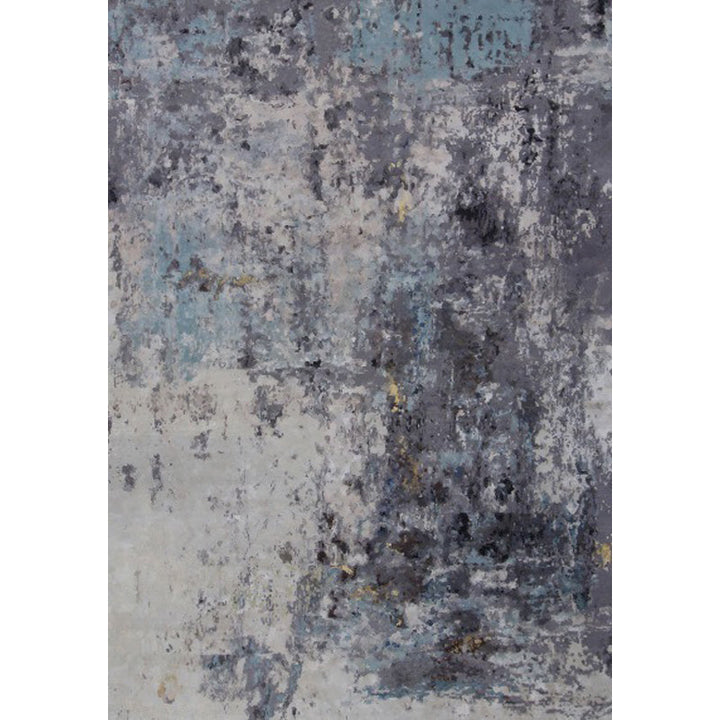 Lisslune | Industrial Living Room Rug Black Abstract Indoor Carpet Polyester Non-Slip Washable Pet-Friendly Rug