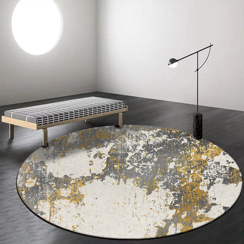 Lisslune | Gray abstract carpet Synthetic industrial carpet Washable Non-slip backing rug for decoration