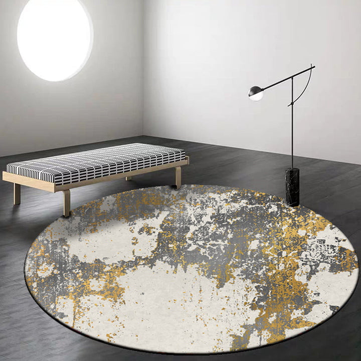 Lisslune | Gray abstract carpet Synthetic industrial carpet Washable Non-slip backing rug for decoration