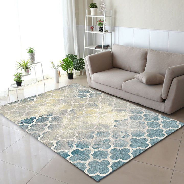 Lisslune | Multicolor Modern Carpet Polypropylene geometric pattern carpet pet-friendly washable non-slip area rug for the living room