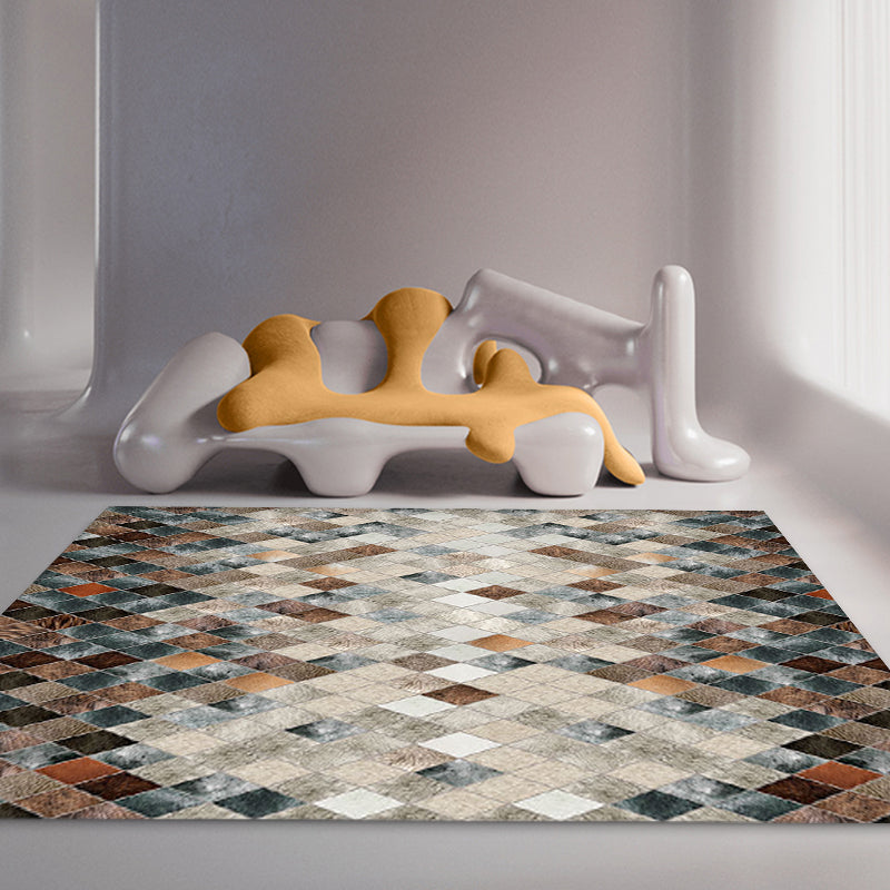 Lisslune | Multicolor Modern Carpet Polypropylene geometric pattern carpet pet-friendly washable non-slip area rug for the living room