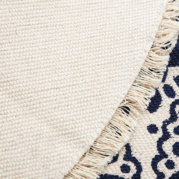 Lisslune | Moroccan tribal floral pattern rug multicolor cotton rug non-slip pet-friendly washable rug for bedroom