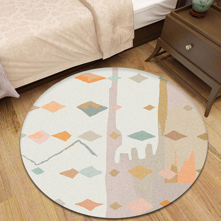 Lisslune | Contemporary Bedroom Carpet Multicolor Abstract Rug Synthetic Washable Non-Slip Pet-Friendly Indoor Rug