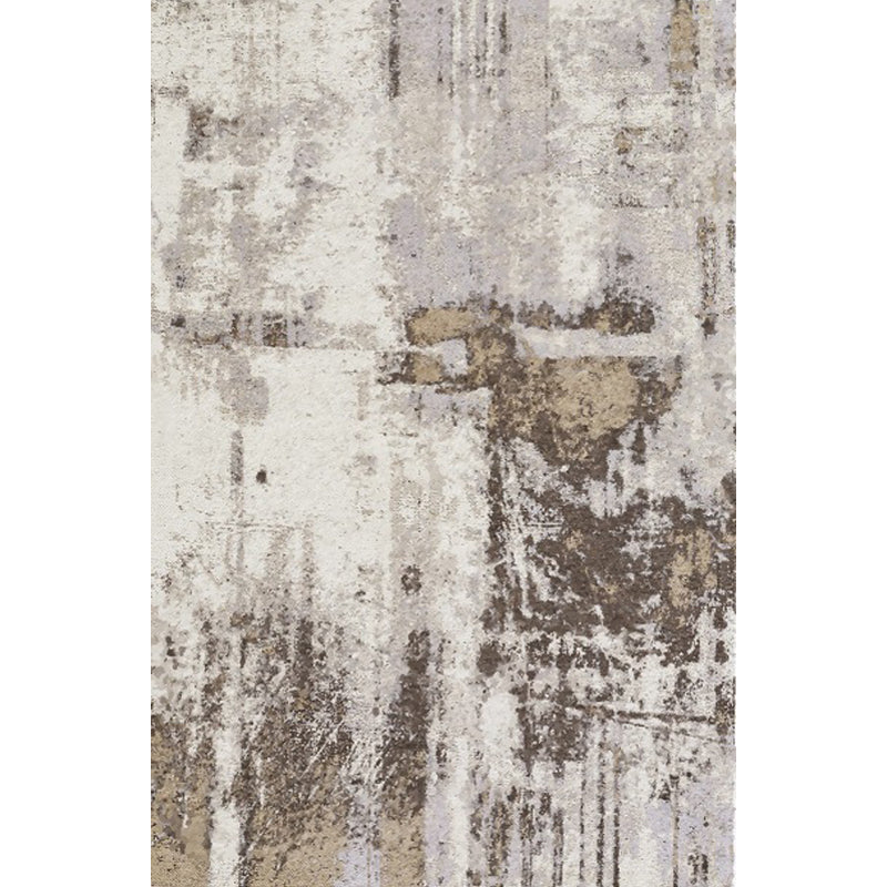 Lisslune | Industrial Abstract Rug Brown Synthetic Rug Anti-Slip Mat Pet-Friendly Washable Rug for the Living Room