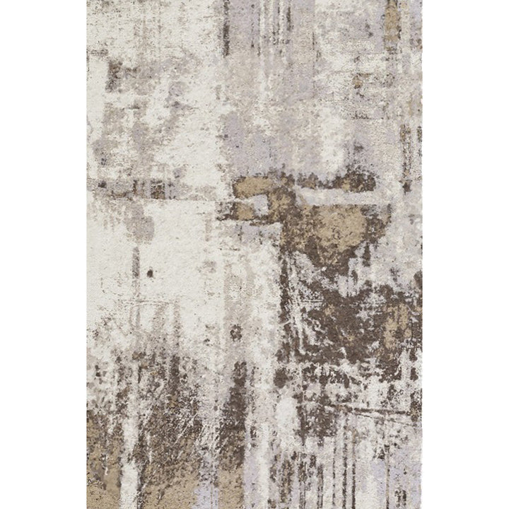 Lisslune | Industrial Abstract Rug Brown Synthetic Rug Anti-Slip Mat Pet-Friendly Washable Rug for the Living Room