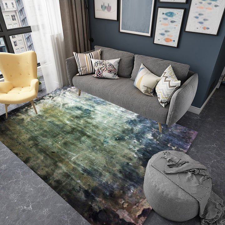 Lisslune | Dark Grey Industrial Carpet Polyester Abstract Pattern Carpet Pet Friendly Non-Slip Washable Rug for Living Room