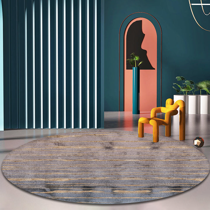 Lisslune | Gray abstract rug polypropylene Shabby Chic rug washable non-slip backing rug for the living room