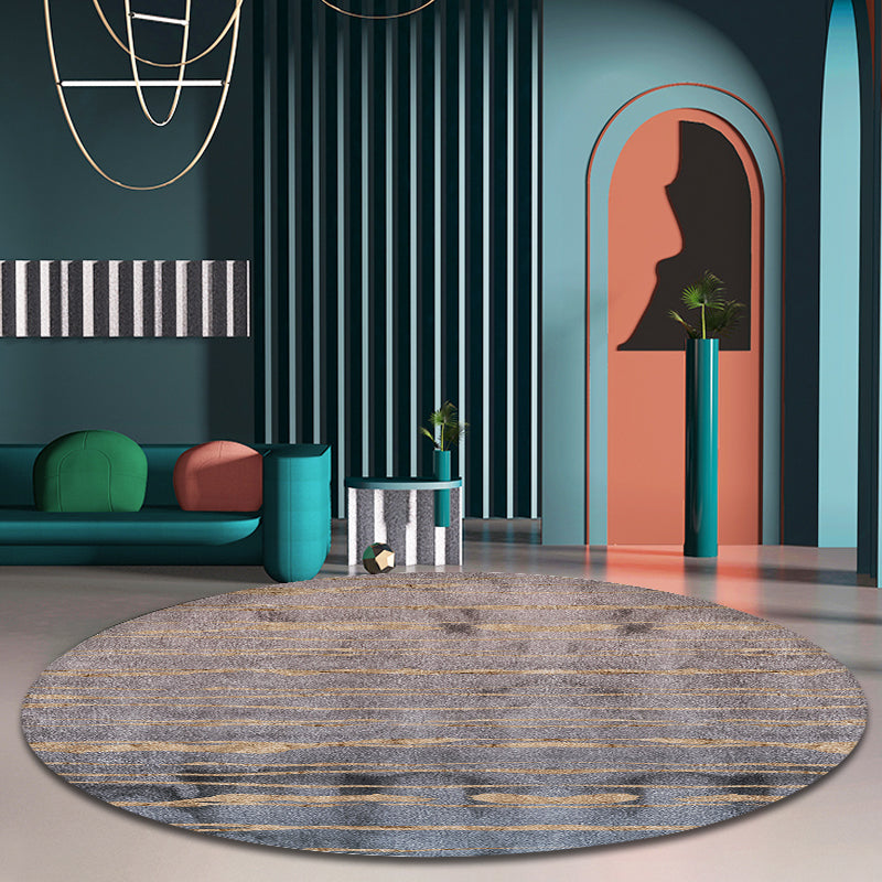 Lisslune | Gray abstract rug polypropylene Shabby Chic rug washable non-slip backing rug for the living room