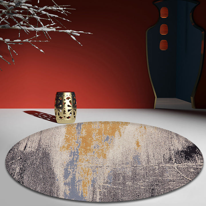 Lisslune | Gray abstract rug polypropylene Shabby Chic rug washable non-slip backing rug for the living room