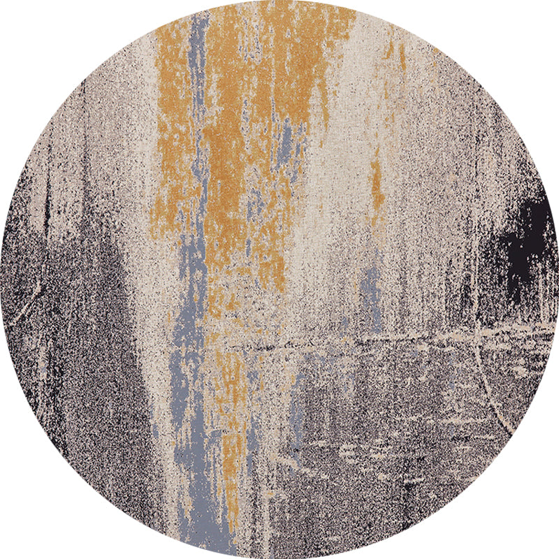 Lisslune | Gray abstract rug polypropylene Shabby Chic rug washable non-slip backing rug for the living room