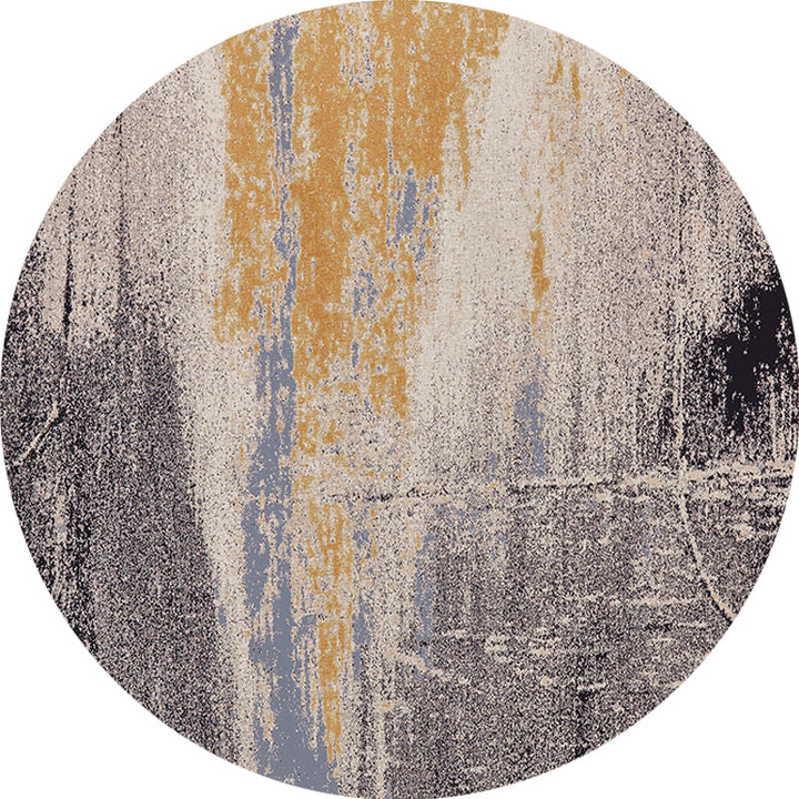 Lisslune | Gray abstract rug polypropylene Shabby Chic rug washable non-slip backing rug for the living room