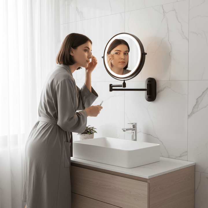 Lisslune | LED magnifying mirror with adjustable lighting and rechargeable battery
