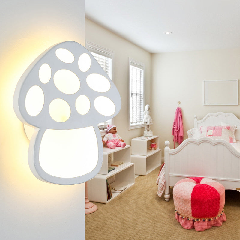 Skørter | Children Slim Mushroom Wall Lamp Acrylic White LED Wall Lamp for Hall Bathroom