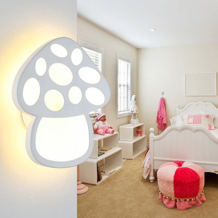 Skørter | Children Slim Mushroom Wall Lamp Acrylic White LED Wall Lamp for Hall Bathroom