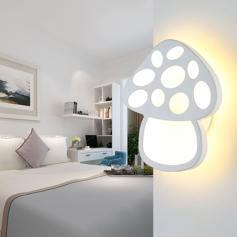 Skørter | Children Slim Mushroom Wall Lamp Acrylic White LED Wall Lamp for Hall Bathroom