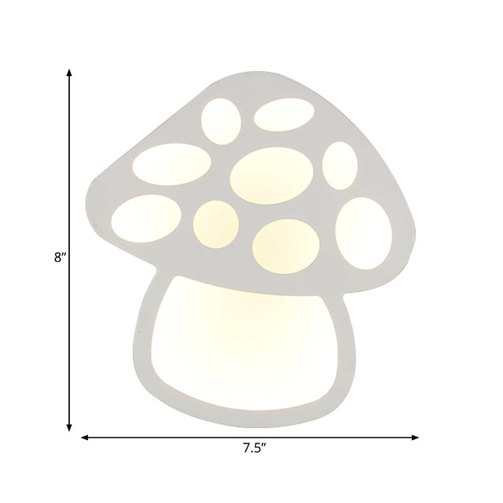 Skørter | Children Slim Mushroom Wall Lamp Acrylic White LED Wall Lamp for Hall Bathroom