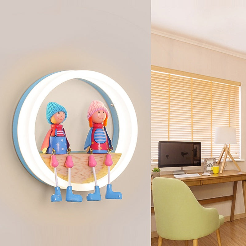 Skørter | Cartoon Big O Wall Lamp with Couple Acrylic Wall Lamp for Kids Bedroom Restaurant