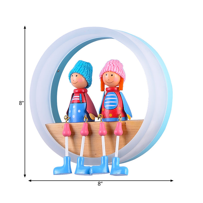 Skørter | Cartoon Big O Wall Lamp with Couple Acrylic Wall Lamp for Kids Bedroom Restaurant