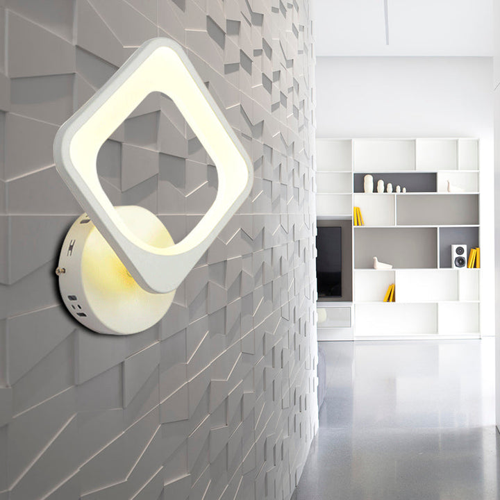 Skørter | Square Wall Lamp Simple Style Acrylic Wall Lamp in White for Staircase