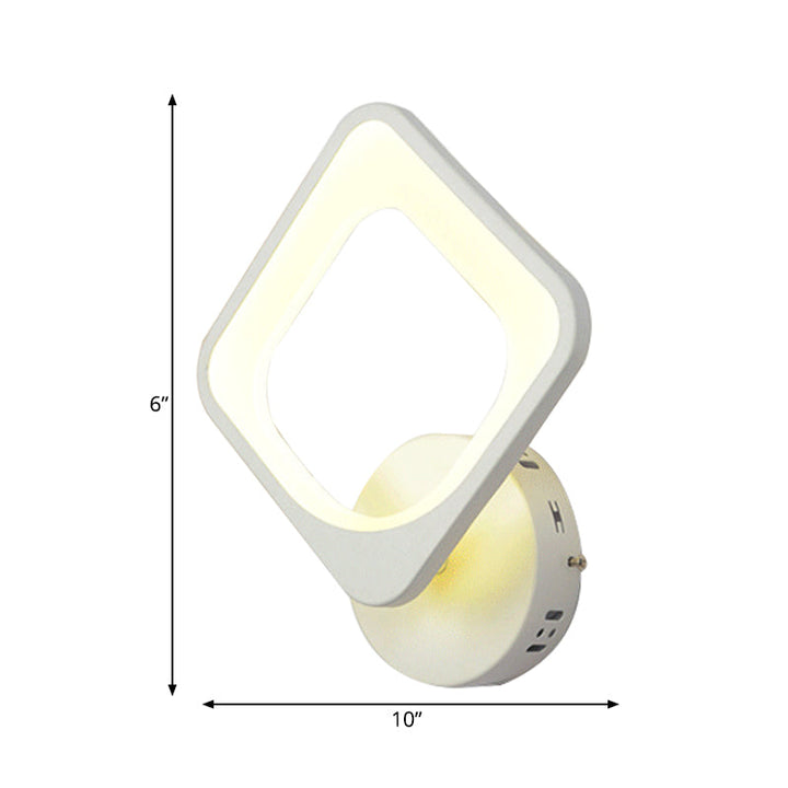 Skørter | Square Wall Lamp Simple Style Acrylic Wall Lamp in White for Staircase