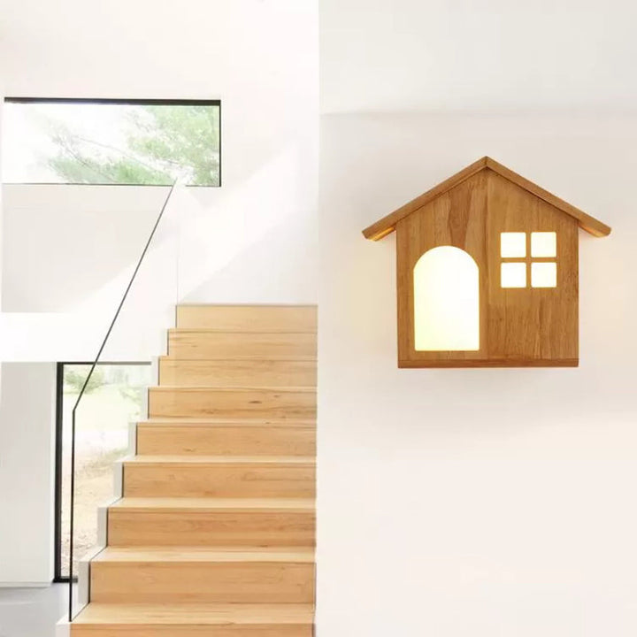 Skørter | Wood House Wall Lamp Stair Living Room Contemporary Sconces Lamp in Beige