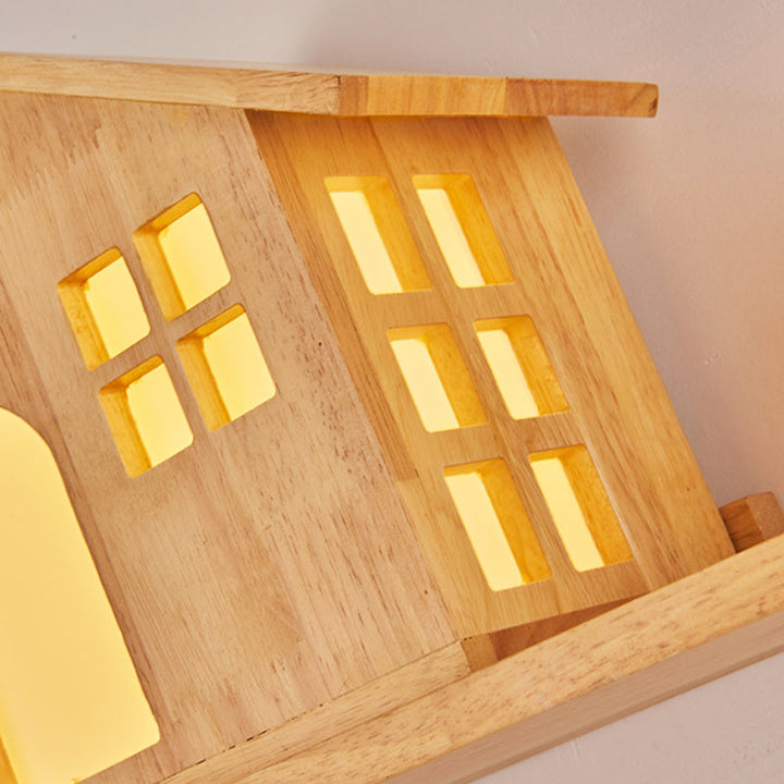 Skørter | Wood House Wall Lamp Stair Living Room Contemporary Sconces Lamp in Beige