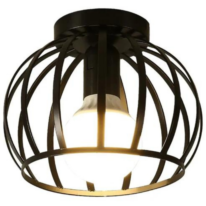 Lisslune | Modern Loft-style Ceiling Lamp with Open Cage Design