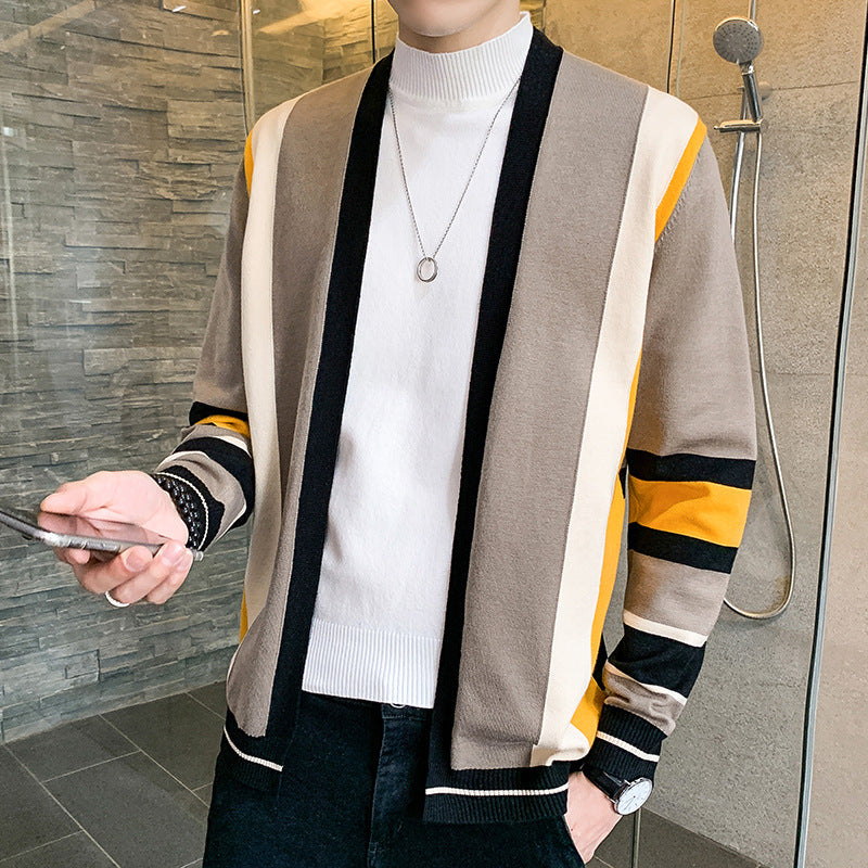 Men's cardigan with modern color block design Lisslune