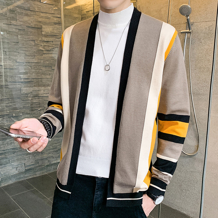 Men's cardigan with modern color block design Lisslune