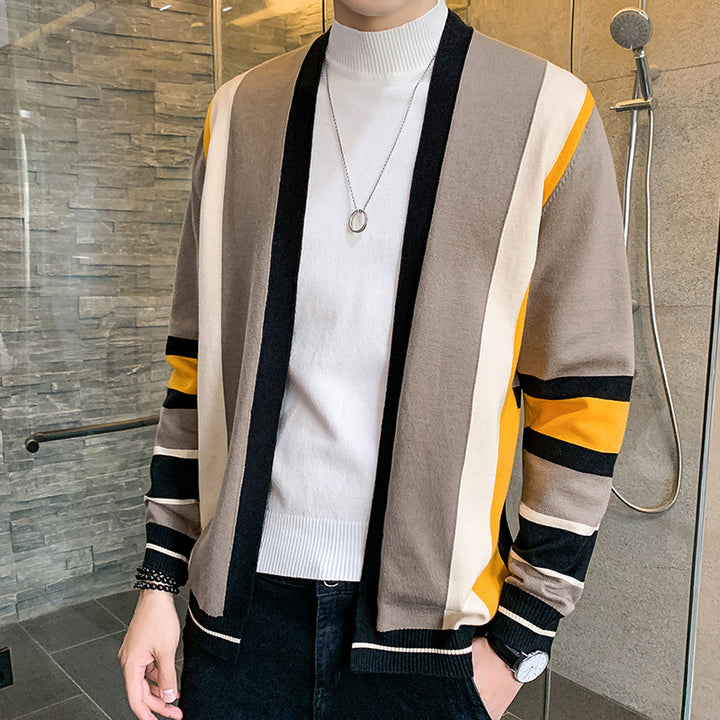 Men's cardigan with modern color block design Lisslune