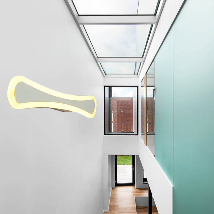 Skørter | Simple Linear Wall Lamp Acrylic White Finish Wall Light for Bedroom Bathroom