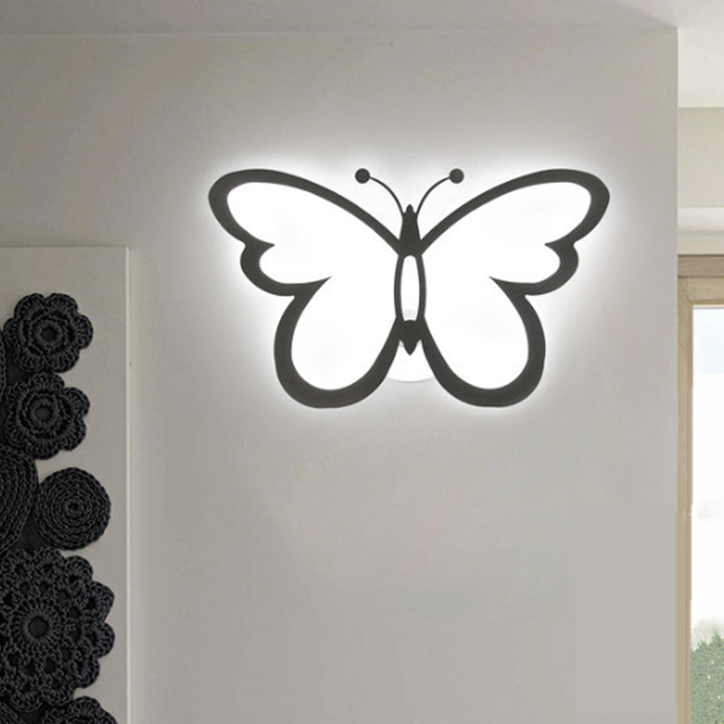 Skørter | Children Wall Bowls White Butterfly Shape Acrylic Wall Light for Bedroom Dining Room