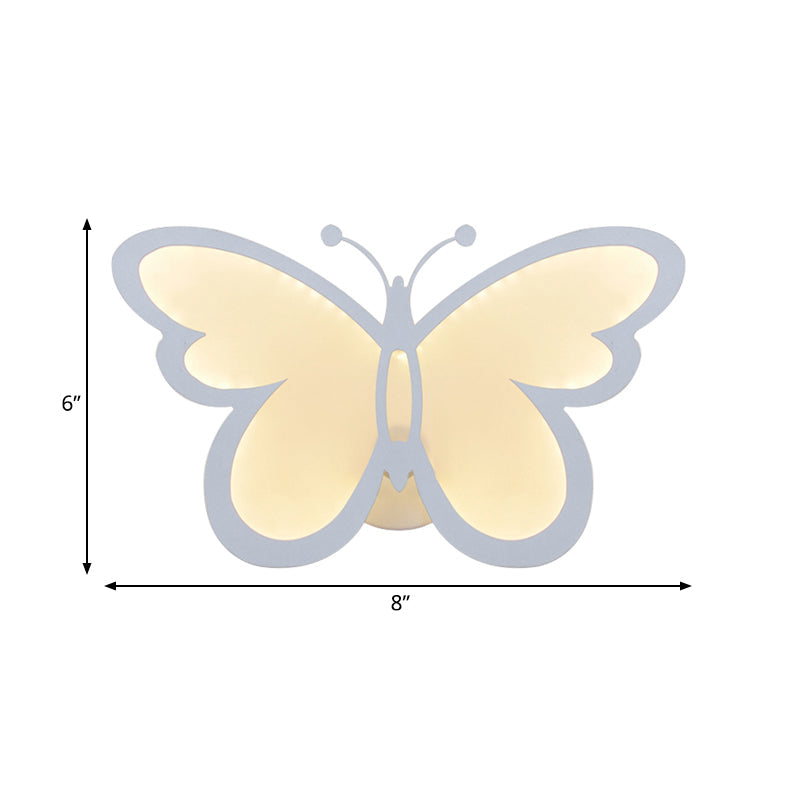 Skørter | Children Wall Bowls White Butterfly Shape Acrylic Wall Light for Bedroom Dining Room