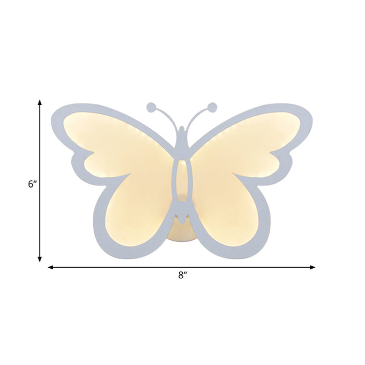 Skørter | Children Wall Bowls White Butterfly Shape Acrylic Wall Light for Bedroom Dining Room