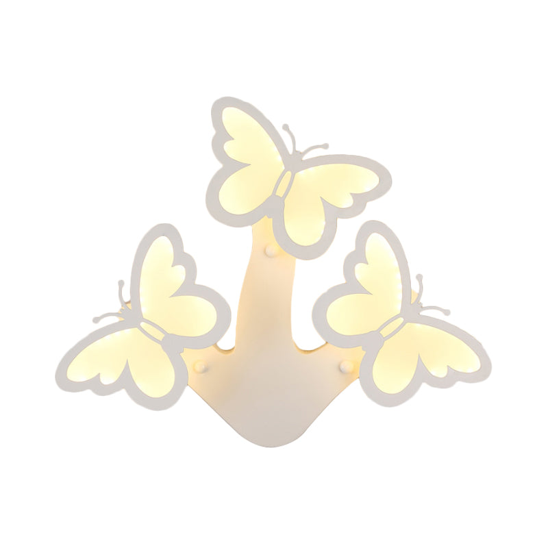Skørter | Acrylic Butterfly Wall Light Foyer Living Room Romantic Wall Lamp in White Finish