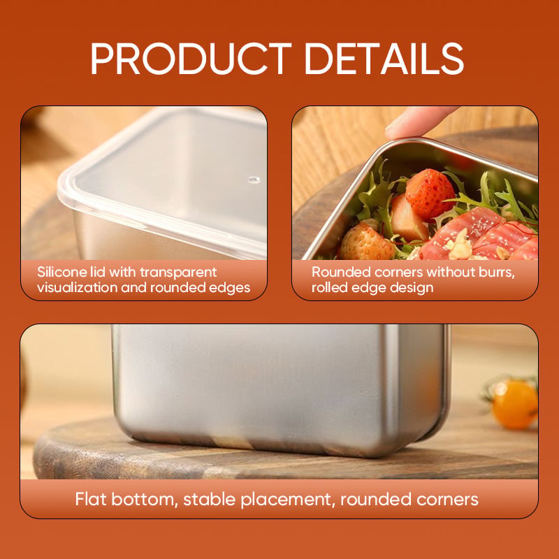 Lisslune | Stainless Steel Food Storage Container with Lid, Lunch, Snack Storage Box