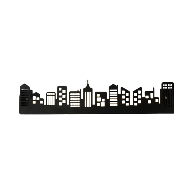 Skørter | Stylish Monochrome LED Wall Lamp Metal Modern City View Living Room
