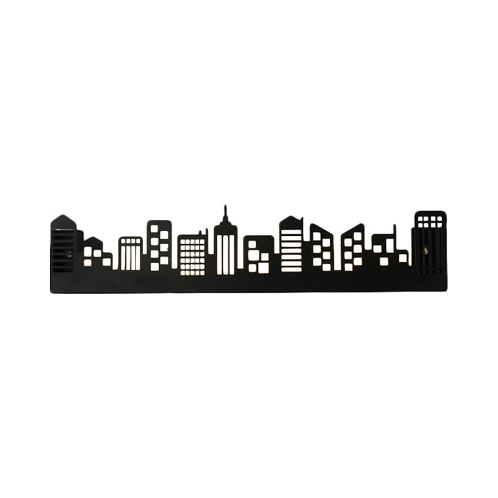 Skørter | Stylish Monochrome LED Wall Lamp Metal Modern City View Living Room