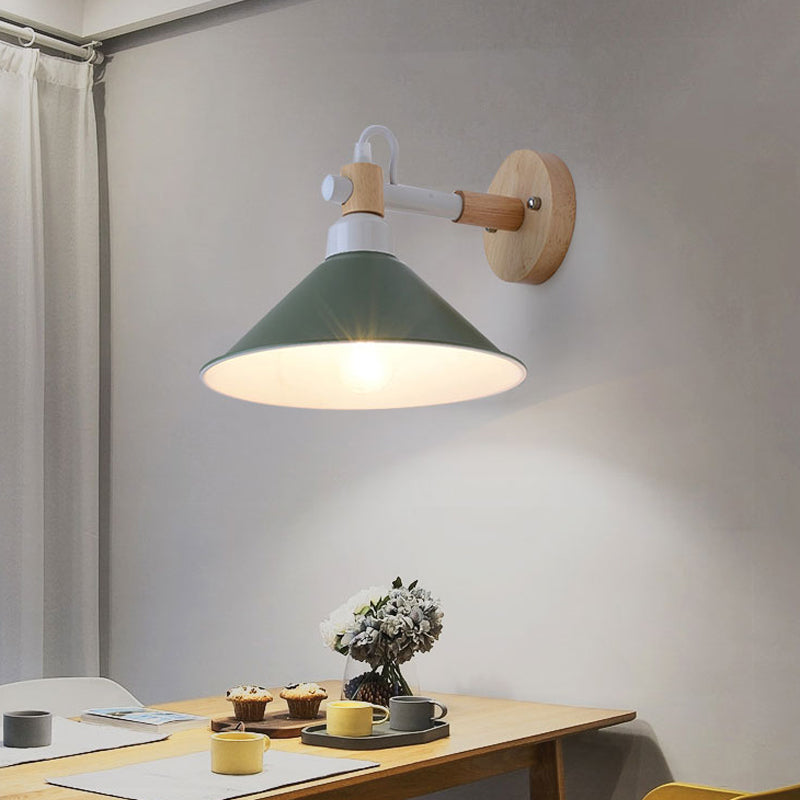 Skørter | Metal Funnel Wall Lamp Single Head Nordic Style Wall Lighting for Restaurant Bedroom