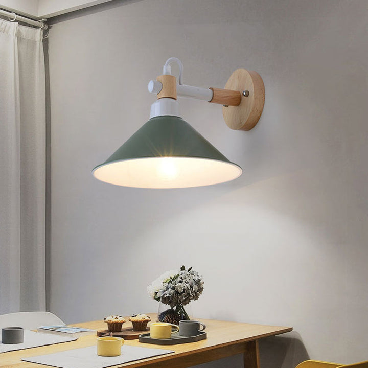 Skørter | Metal Funnel Wall Lamp Single Head Nordic Style Wall Lighting for Restaurant Bedroom