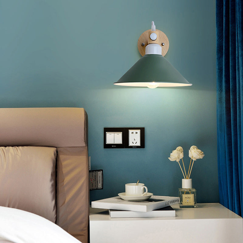 Skørter | Metal Funnel Wall Lamp Single Head Nordic Style Wall Lighting for Restaurant Bedroom