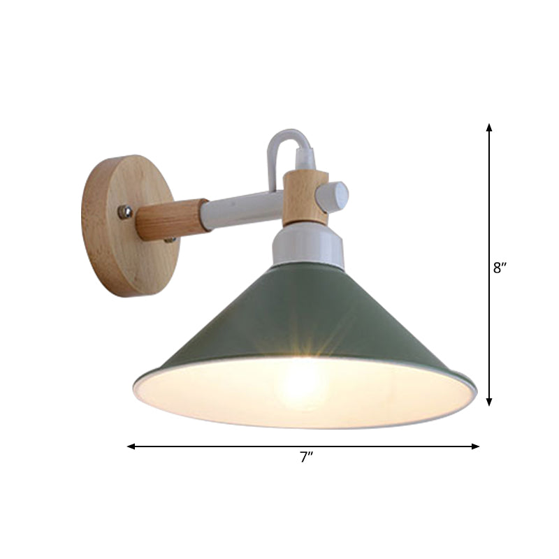 Skørter | Metal Funnel Wall Lamp Single Head Nordic Style Wall Lighting for Restaurant Bedroom