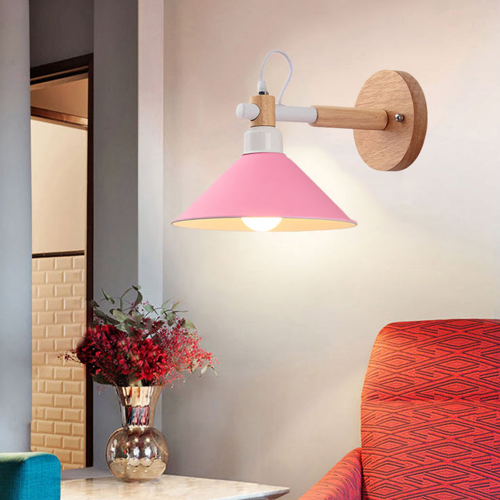 Skørter | Metal Funnel Wall Lamp Single Head Nordic Style Wall Lighting for Restaurant Bedroom