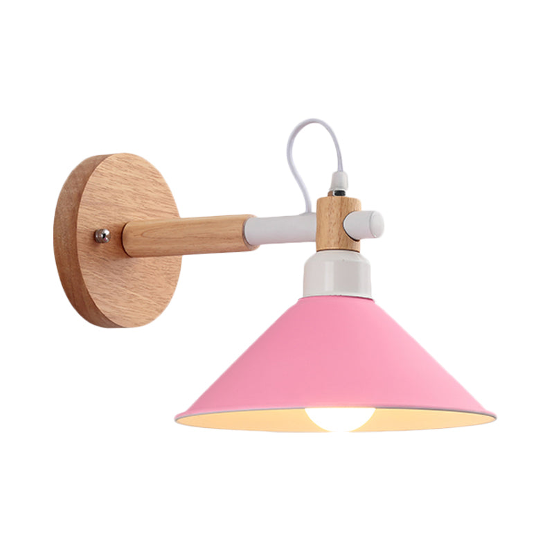 Skørter | Metal Funnel Wall Lamp Single Head Nordic Style Wall Lighting for Restaurant Bedroom