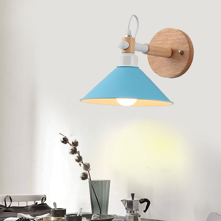 Skørter | Metal Funnel Wall Lamp Single Head Nordic Style Wall Lighting for Restaurant Bedroom