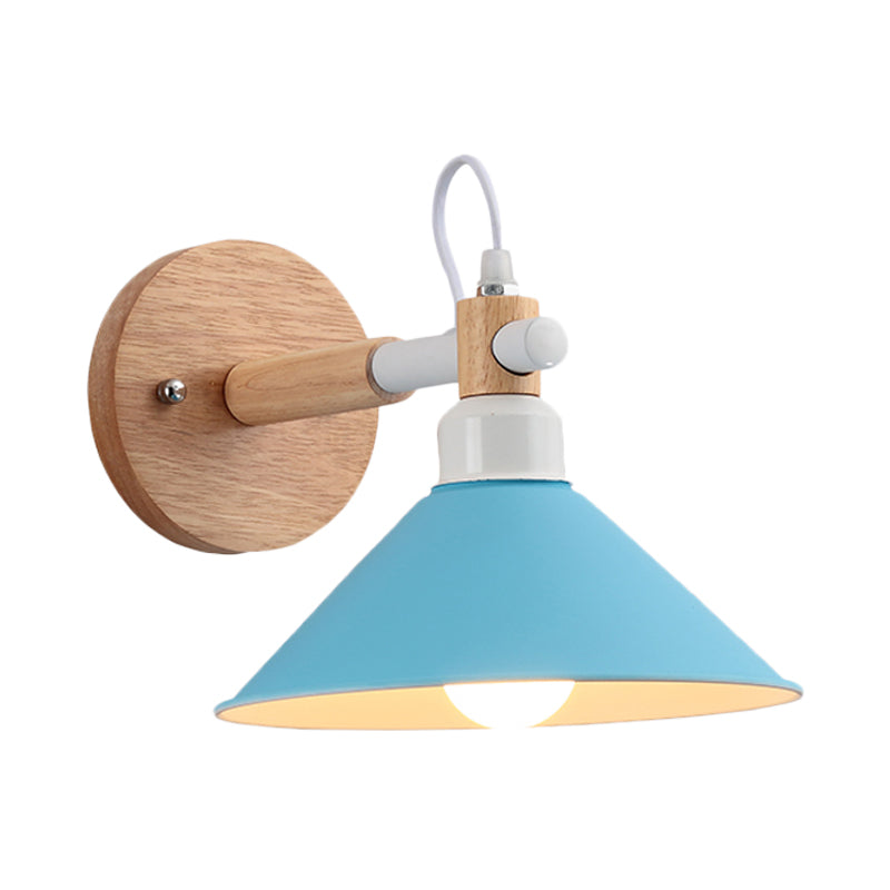 Skørter | Metal Funnel Wall Lamp Single Head Nordic Style Wall Lighting for Restaurant Bedroom