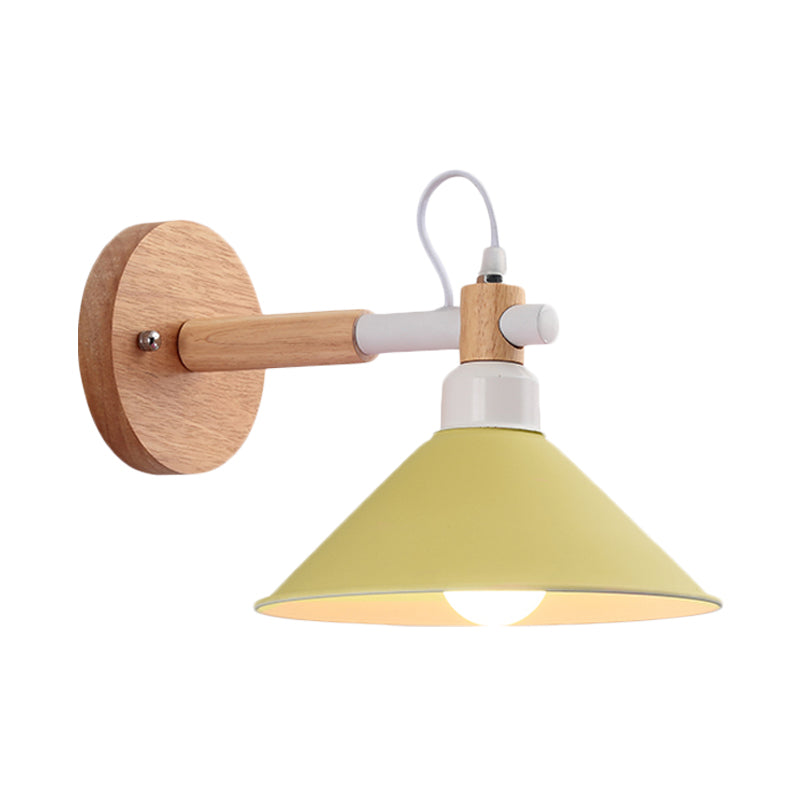 Skørter | Metal Funnel Wall Lamp Single Head Nordic Style Wall Lighting for Restaurant Bedroom